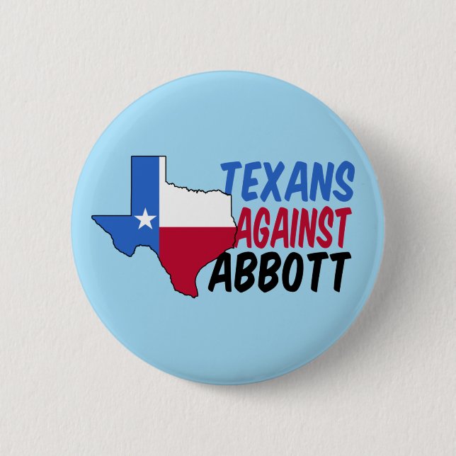 Chapa Redonda De 5 Cm Texanos contra Greg Abbott (Anverso)