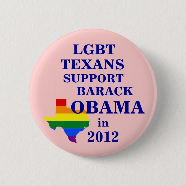 Chapa Redonda De 5 Cm Texans de LGBT para Obama 2012 (Anverso)