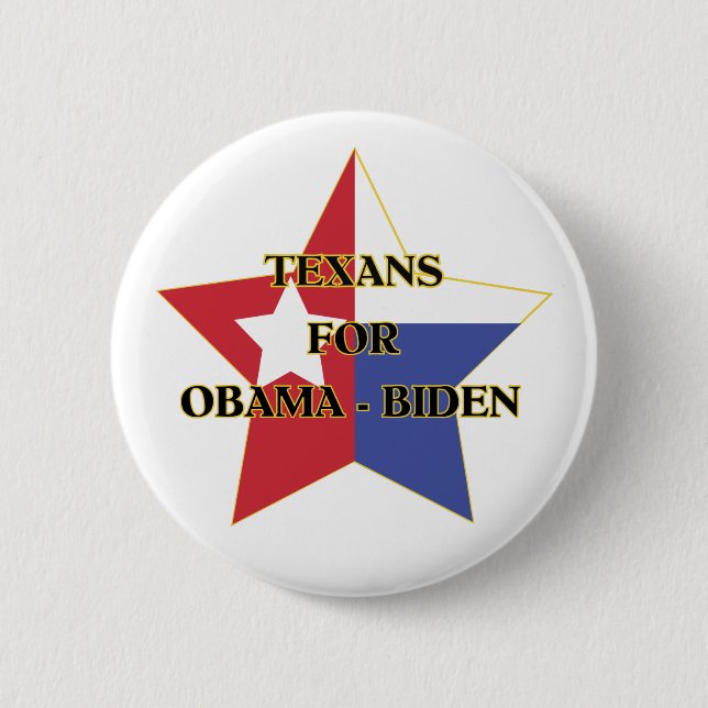 Chapa Redonda De 5 Cm Texans para Obama-Biden (Anverso)