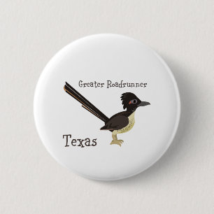 Chapa Redonda De 5 Cm Texas Greater Roadrunner