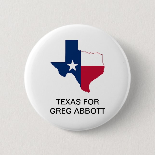 Chapa Redonda De 5 Cm TEXAS para GREG ABBOTT GOVERNADOR Button (Anverso)
