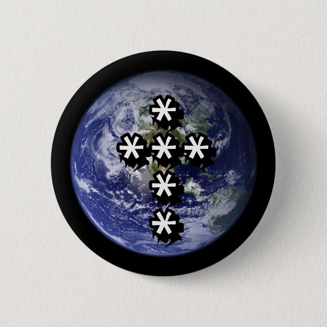 Chapa Redonda De 5 Cm Text Cross Button (Anverso)