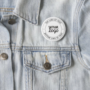 Chapa Redonda De 5 Cm Texto circular personalizable y reemplazo de logot