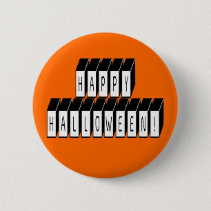 Chapa Redonda De 5 Cm Texto de bloque de Halloween