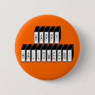 Chapa Redonda De 5 Cm Texto de bloque de Halloween