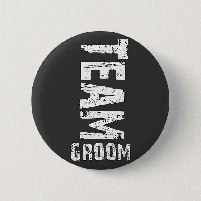 Chapa Redonda De 5 Cm Texto de grumos extra grandes de Team Groom (Anverso)