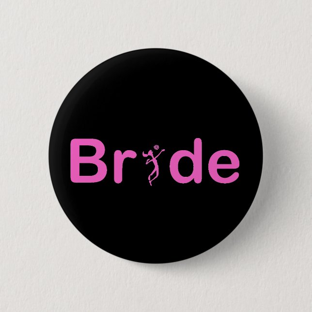 Chapa Redonda De 5 Cm Texto de VolleyBride (Anverso)