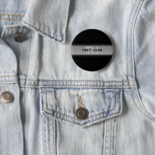 Chapa Redonda De 5 Cm Texto en capas personalizable moderno   Negro y gr