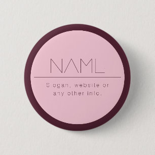Chapa Redonda De 5 Cm Texto moderno personalizable con borde