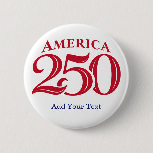 Chapa Redonda De 5 Cm Texto Personalizado América 250 Patriótico
