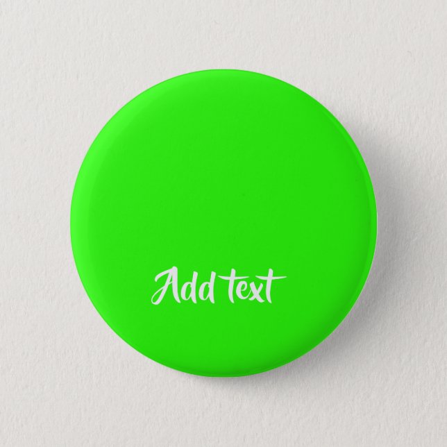 Chapa Redonda De 5 Cm texto personalizado verde claro plano (Anverso)