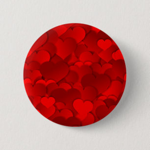 Chapa Redonda De 5 Cm Textura del corazón rojo