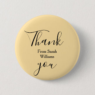 Chapa Redonda De 5 Cm Thank you from add name yellow Pastel boho wedding