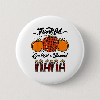Chapa Redonda De 5 Cm Thankful Grateful Blessed Nana Plaid Thanksgiving