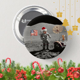 Chapa Redonda De 5 Cm That's One Small Step for Santa Apollo 17