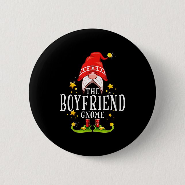 Chapa Redonda De 5 Cm The Boyfriend Gnome Christmas Matching  (Anverso)