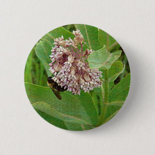 Chapa Redonda De 5 Cm The Bumble Bee on The Milkweed