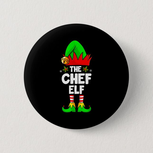 Chapa Redonda De 5 Cm The Chef Elf Shirt Matching Family Chef Christmas  (Anverso)