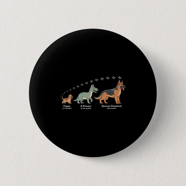 Chapa Redonda De 5 Cm The Evolution Of A German Shepherd - Dog Owner Pet (Anverso)