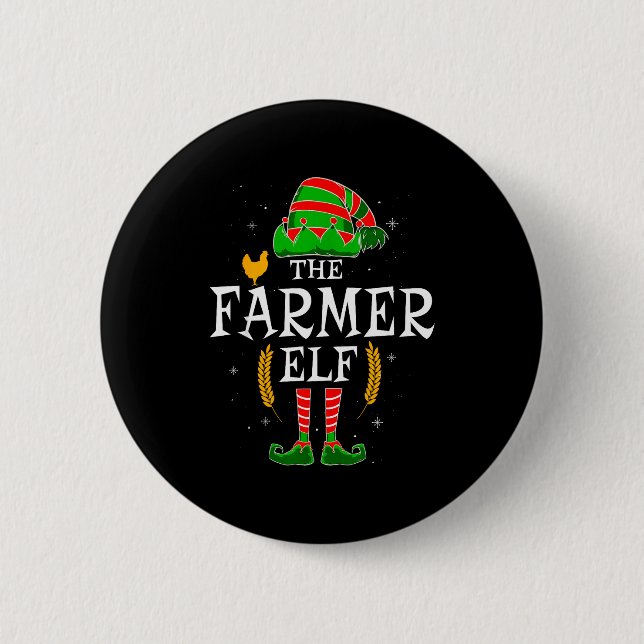 Chapa Redonda De 5 Cm The Farmer Elf Group Matching Family Christmas Far (Anverso)