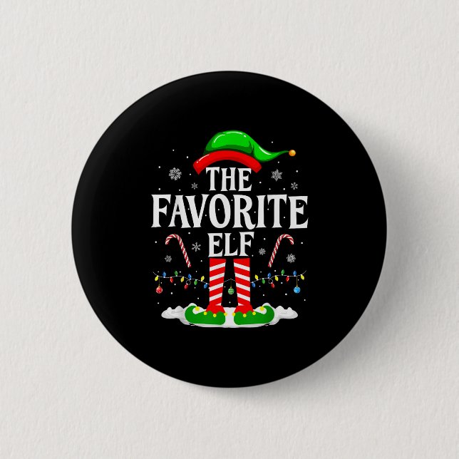 Chapa Redonda De 5 Cm The Favorite Elf Funny Xmas Matching Family Christ (Anverso)