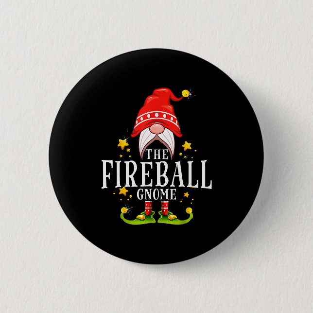 Chapa Redonda De 5 Cm The Fireball Gnome Christmas Matching  (Anverso)
