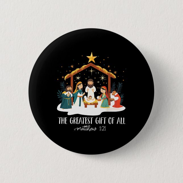 Chapa Redonda De 5 Cm The Greatest For All Christmas Nativity Jesus Chri (Anverso)