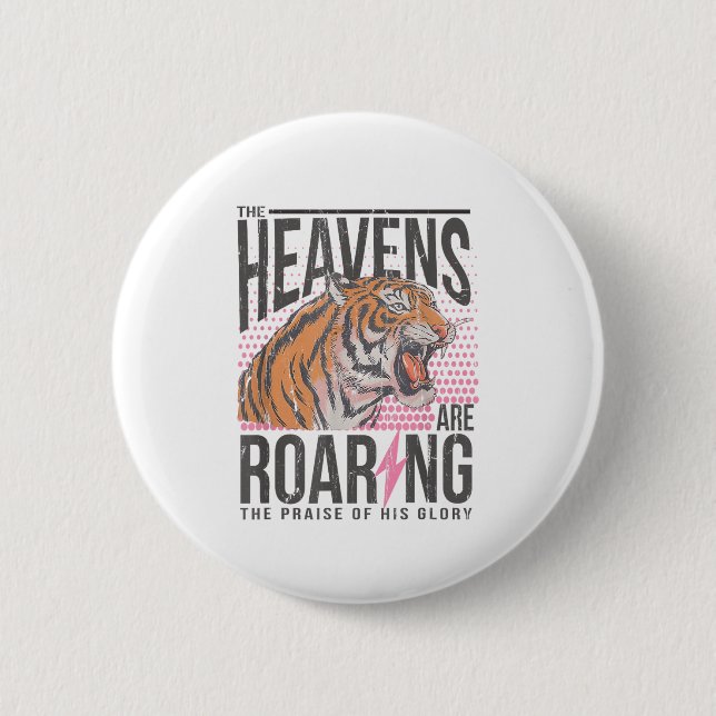 Chapa Redonda De 5 Cm The Heavens Are Roaring, Psalm 19_1 Bible Verse  (Anverso)