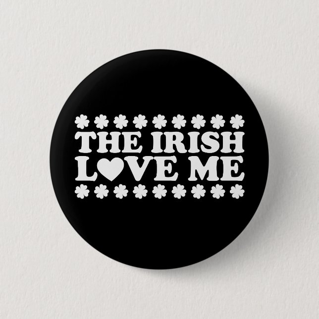 Chapa Redonda De 5 Cm The Irish Love Me Shamrock St Patrick's Day Retro (Anverso)