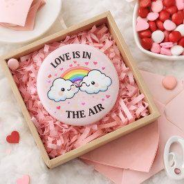 Chapa Redonda De 5 Cm The Love In The Air Pin Button — Valentine's Day 