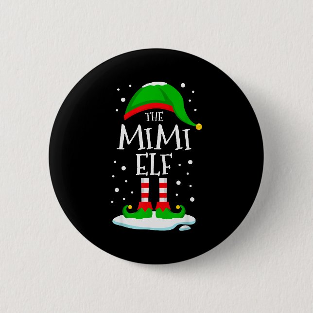 Chapa Redonda De 5 Cm The Mimi Elf Christmas Family Matching Xmas Grandm (Anverso)