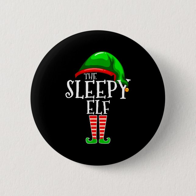 Chapa Redonda De 5 Cm The Sleepy Elf Group Matching Family Christmas Gif (Anverso)