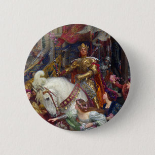 Chapa Redonda De 5 Cm The Two Crowns c. 1900 por Sir Frank Dicksee