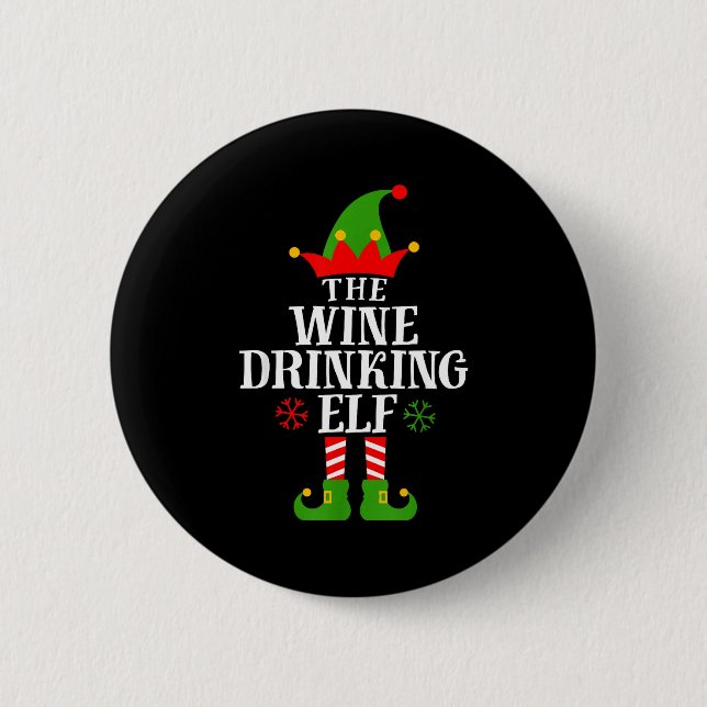 Chapa Redonda De 5 Cm The Wine Drinking Elf Funny Matching Family Christ (Anverso)