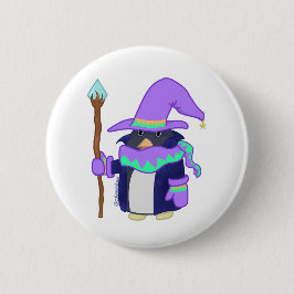 Chapa Redonda De 5 Cm The Wizard Penguin Badge
