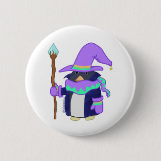 Chapa Redonda De 5 Cm The Wizard Penguin Badge