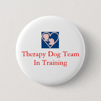 Chapa Redonda De 5 Cm therapy_dog_insignia, equipo del perro de la