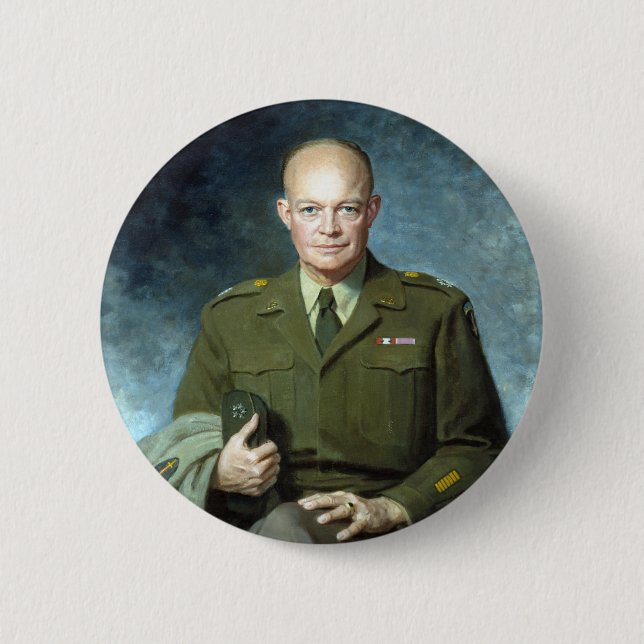 Chapa Redonda De 5 Cm Thomas Edgar Stephens Dwight D. Eisenhower (Anverso)