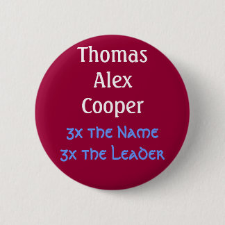 Chapa Redonda De 5 Cm ThomasAlexCooper, 3x el Name3x el líder