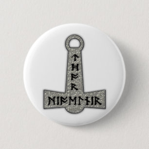 Chapa Redonda De 5 Cm Thor martillo Mjölnir