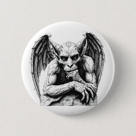 Chapa Redonda De 5 Cm Thoughtful Gargoyle