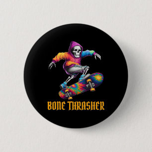Chapa Redonda De 5 Cm Thrasher Skeleton Halloween Costume