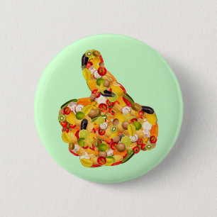Chapa Redonda De 5 Cm Thumbs up of fruits and vegetables