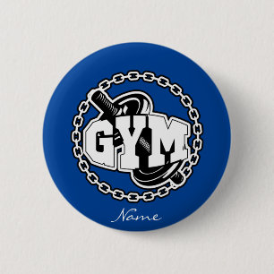 Chapa Redonda De 5 Cm Thunder_Cove con el logotipo Gym Barbell