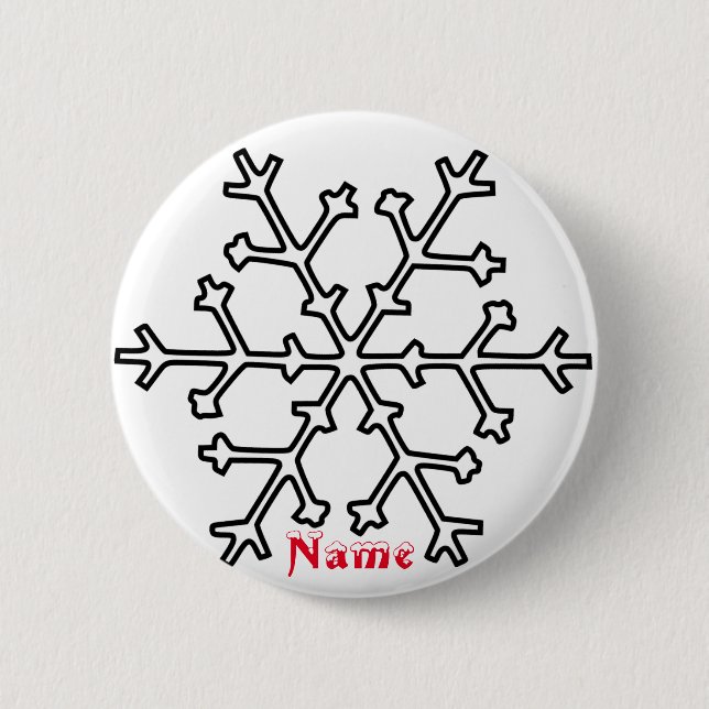 Chapa Redonda De 5 Cm Thunder_Cove de copo de nieve (Anverso)