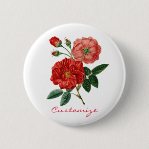 Chapa Redonda De 5 Cm Thunder_Cove de Ilustracion rojo vintage
