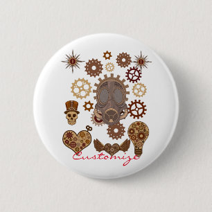 Chapa Redonda De 5 Cm Thunder_Cove del tema Steampunk