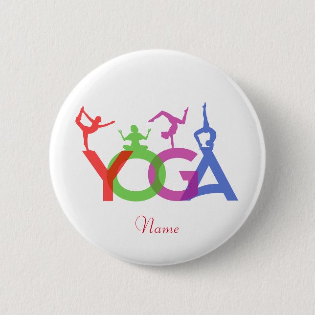 Chapa Redonda De 5 Cm Thunder_Cove: Siluetas de yoga envenenadas (Anverso)