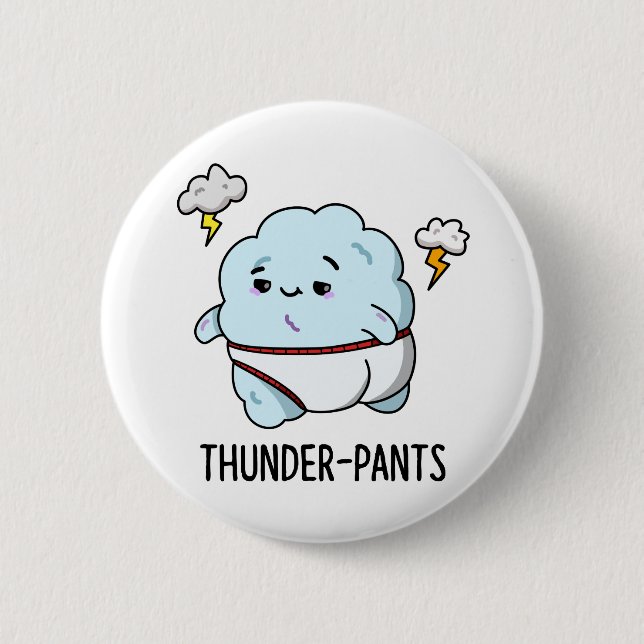 Chapa Redonda De 5 Cm Thunderpantalones Funny Cloud Underwear Pun (Anverso)