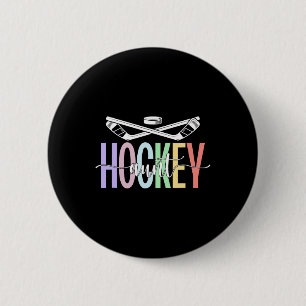 Chapa Redonda De 5 Cm Tía de hockey sobre hielo tía boho jugadora de hoc
